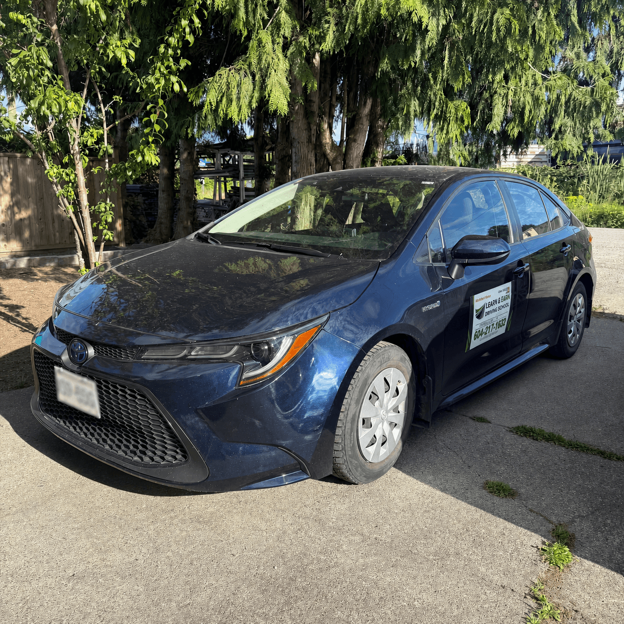 Learn & Earn’s blue dual-control training vehicle